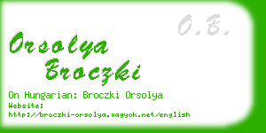 orsolya broczki business card